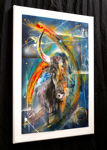 Tableau abstrait de taureau