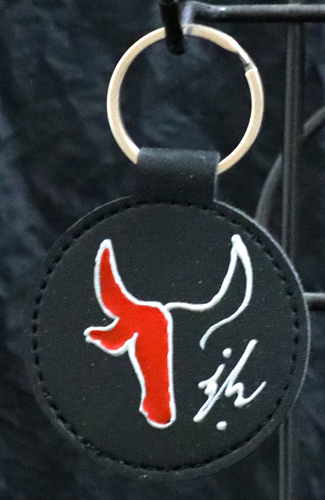 Porte clé tête de taureau Peint à la main