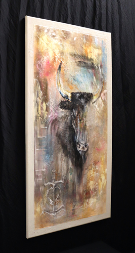 Peinture d'un Taureau Couleurs Pastels
