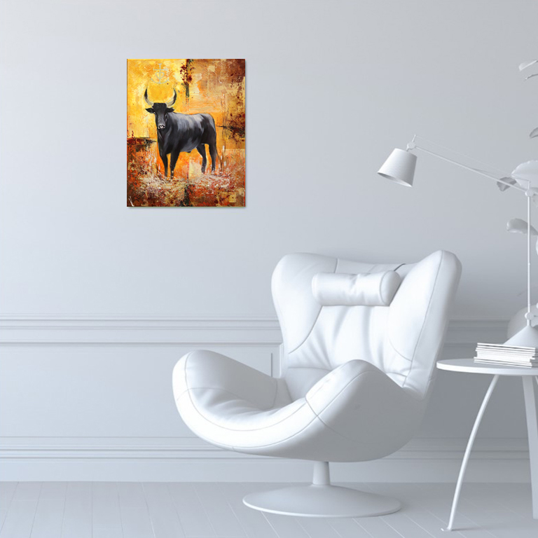 Tableau de taureau Ocre