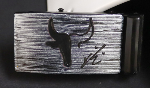 Ceinture avec boucle Automatique tête de taureau Noire