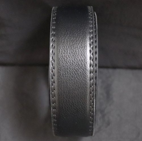 Ceinture avec boucle tête de taureau Noire et contour Argent