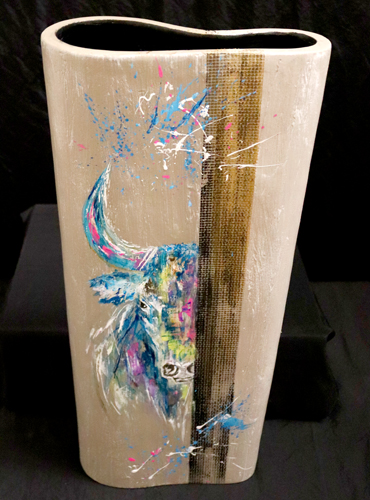 Vase décoratif moderne Taureau multicouleur