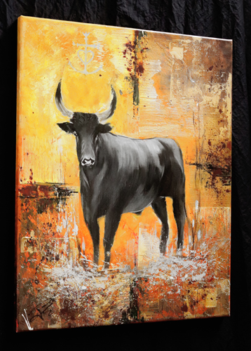 Tableau de taureau Ocre