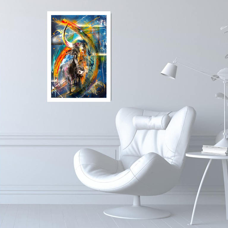 Tableau abstrait de taureau