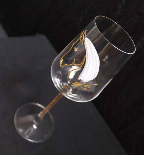 Ensemble Verres à Vin en Cristal Chevaux