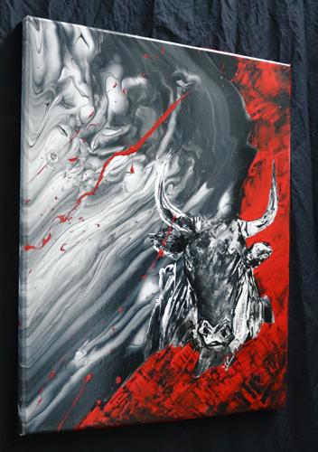 Tableau d'art abstrait - Taureau