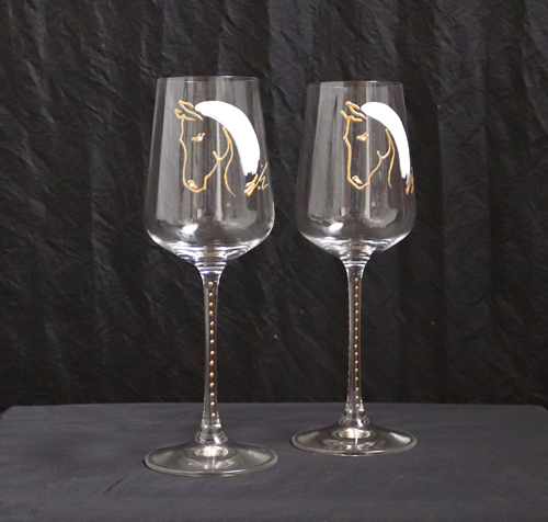 Ensemble Verres à Vin en Cristal Chevaux