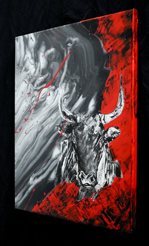 Tableau d'art abstrait - Taureau