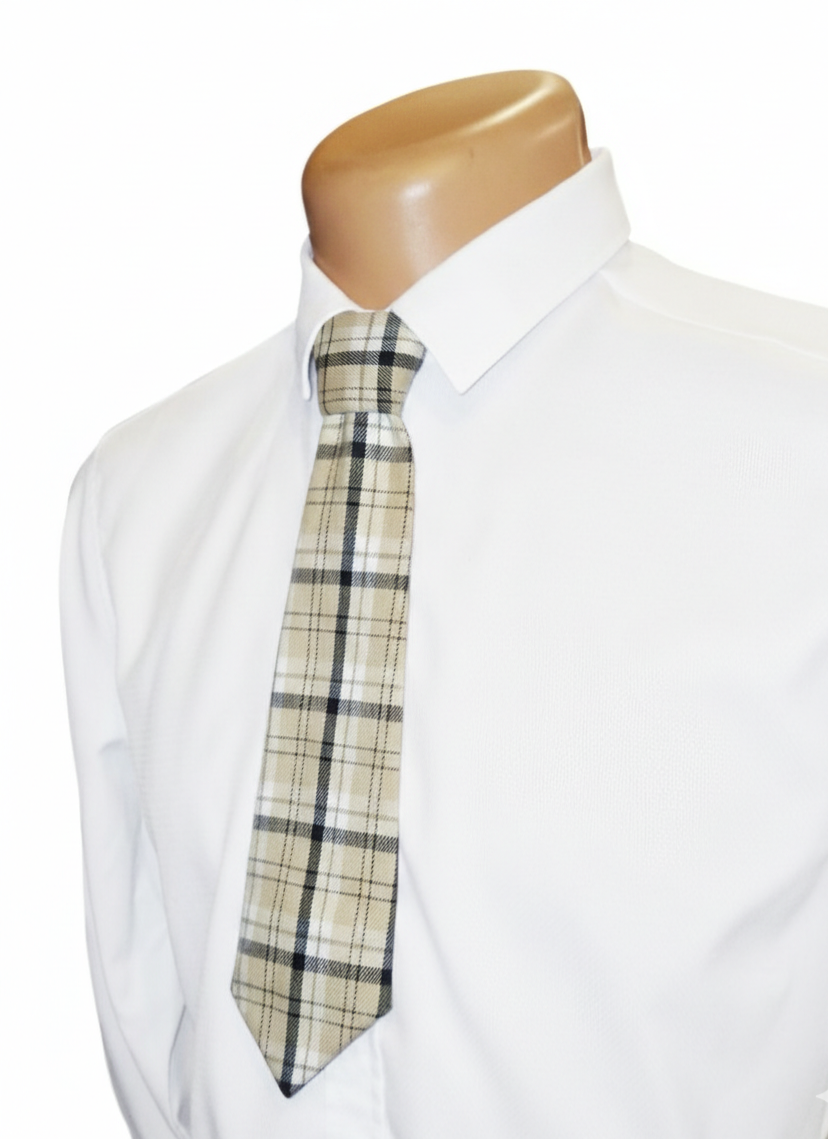 Kaklaraiščiai „Beige Check Tie“