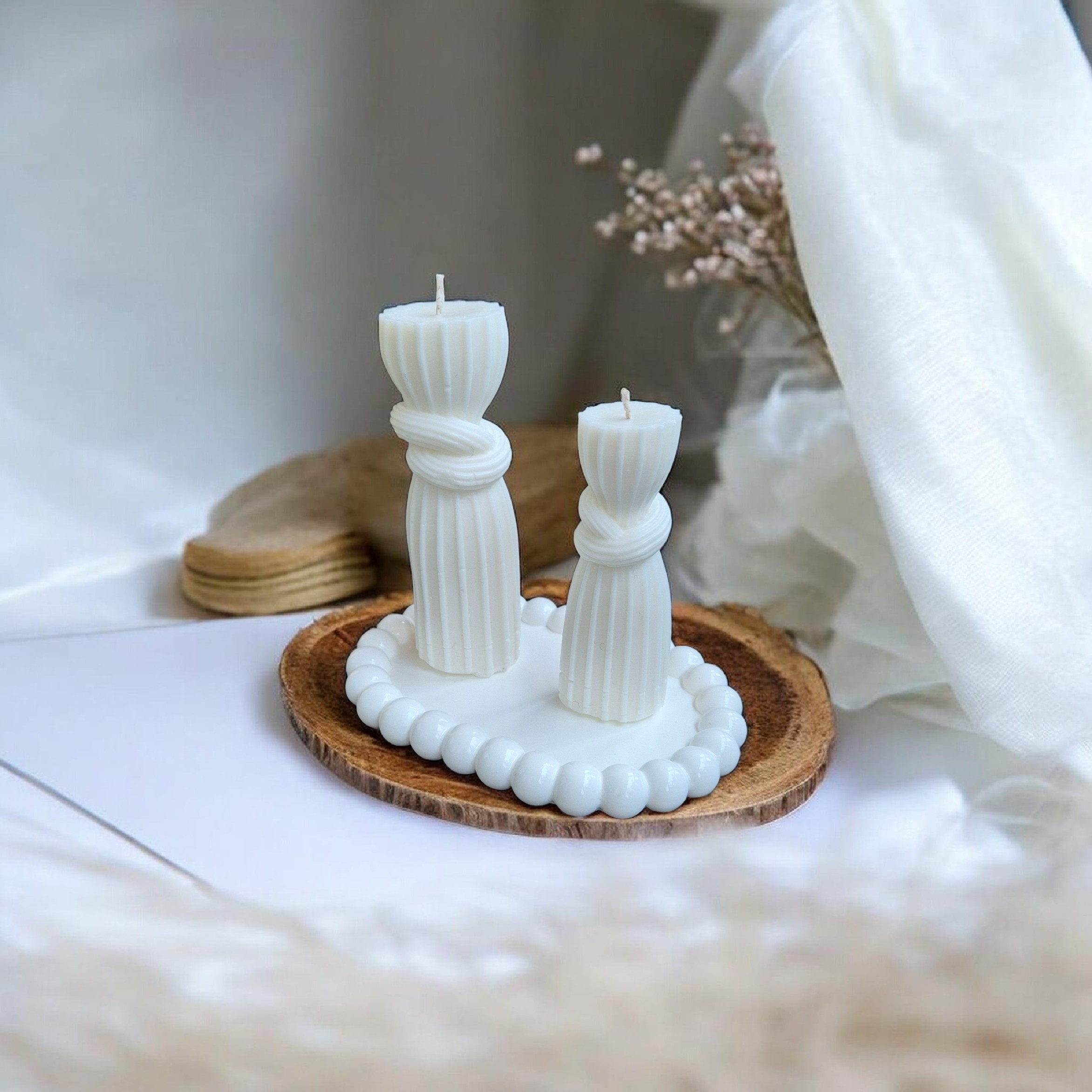 Sojų vaško žvakės „Twist Glow“ su medvilnine dagtimi