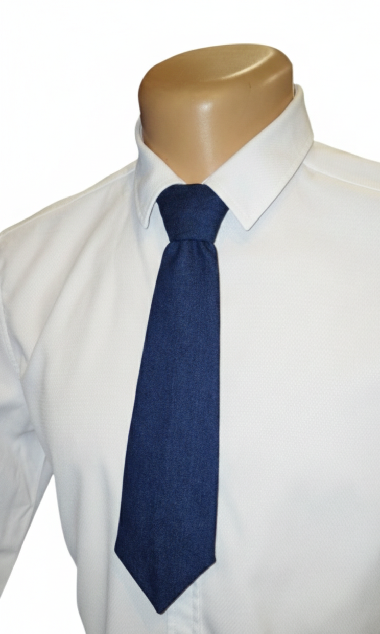 Tamsiai mėlynas džinsinis kaklaraištis – „Dark Blue Denim Tie“