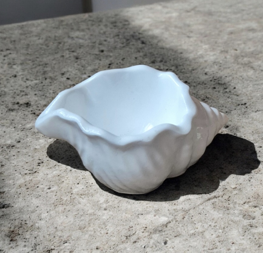 Keraminis kriauklės formos indelis