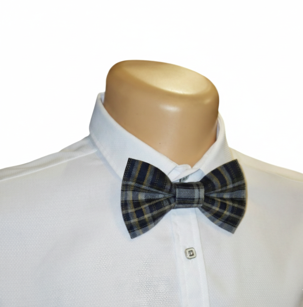 Languota peteliškė „Grey–Black Check with Yellow Lines“