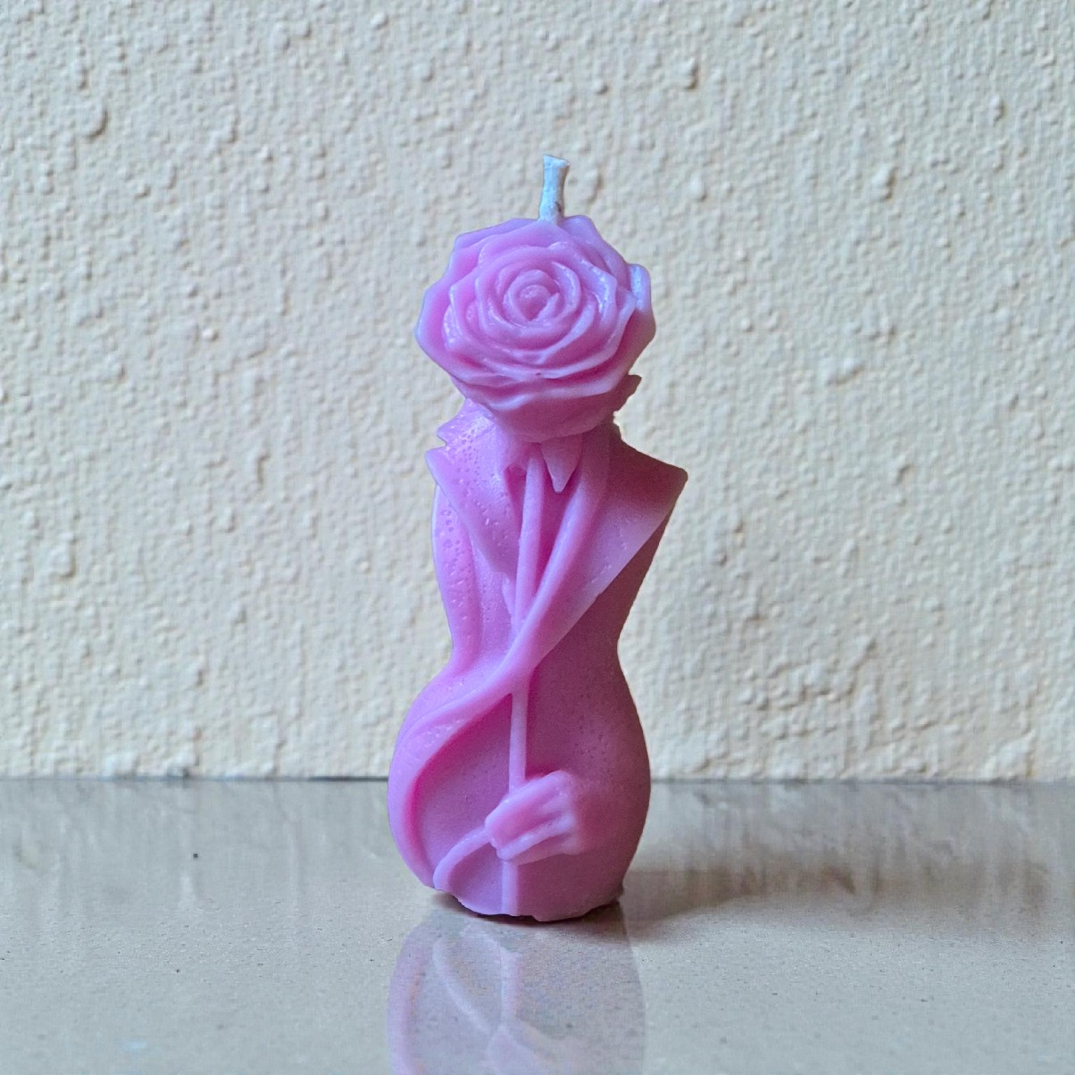 Dekoratyvinė sojų vaško žvakė "Rožė" 