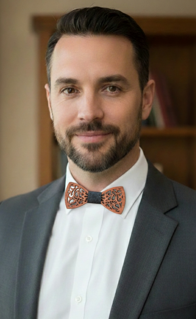 Medinė peteliškė su ažūriniu raštu ir tamsia centrine juostele