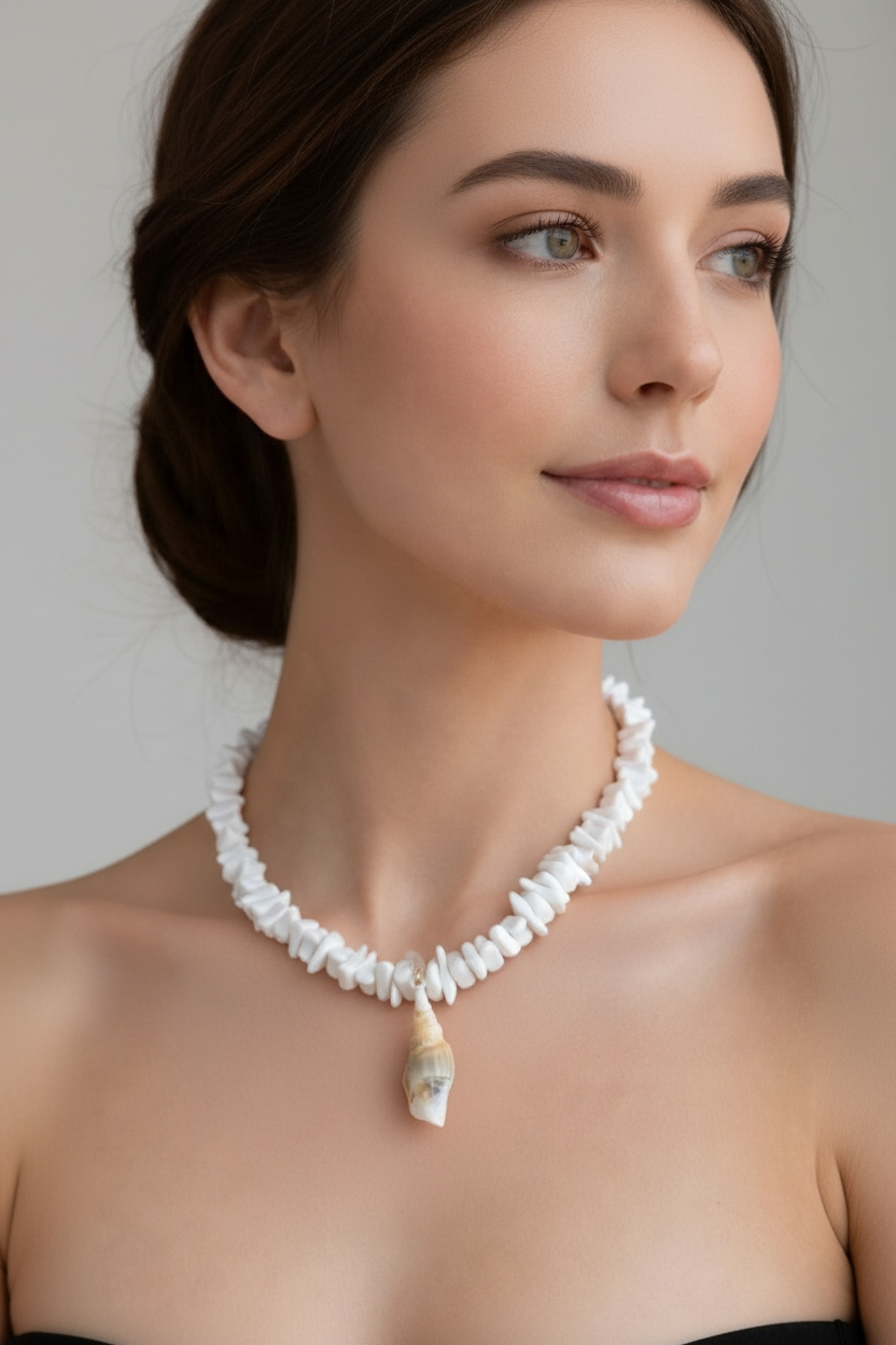 Kaklo vėrinys su kriaukle