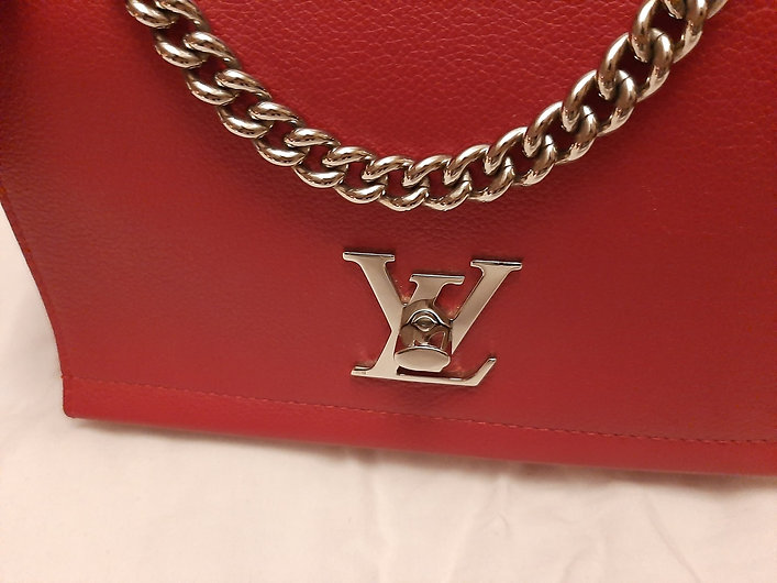 Authentic Louis Vuitton Lockme Red Leather Bb Cross Body Bag