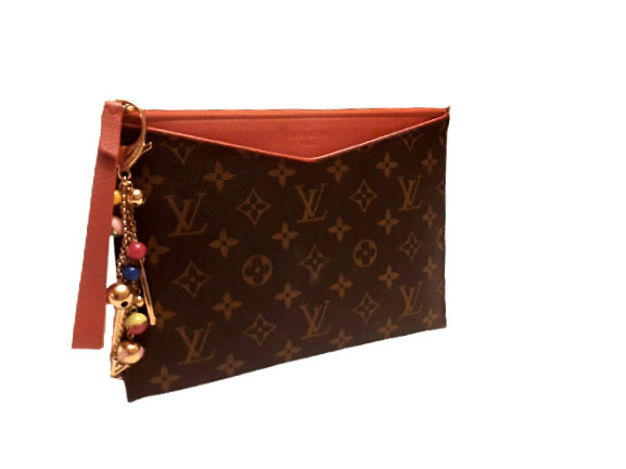 Authentic Louis Vuitton Red Monogram Pochette Pallas Clutch