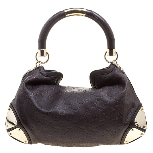 Authentic Gucci Dark Brown Guccissima Leather Indy Bag retail price $2,590