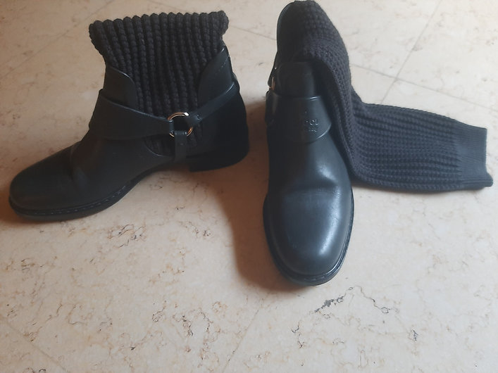 Athentic gucci pull on grey women boot size 38