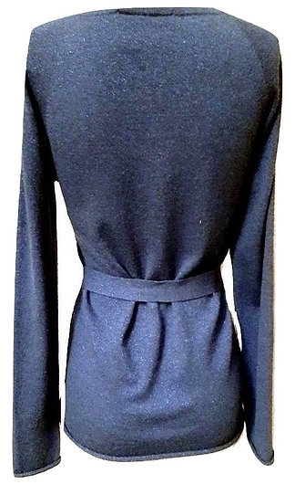 Authentic Women's Gucci Blue Metallic V-Neck Sweater SZ M