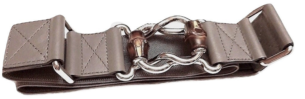 Authentic gucci women stretch grey belt size 32"