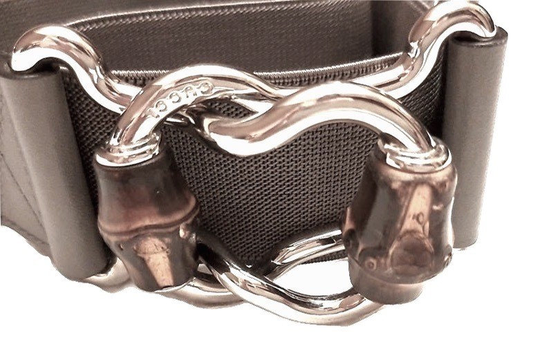 Authentic gucci women stretch grey belt size 32"
