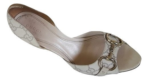 Authentic Gucci GG leather Pumps shoes SZ 37