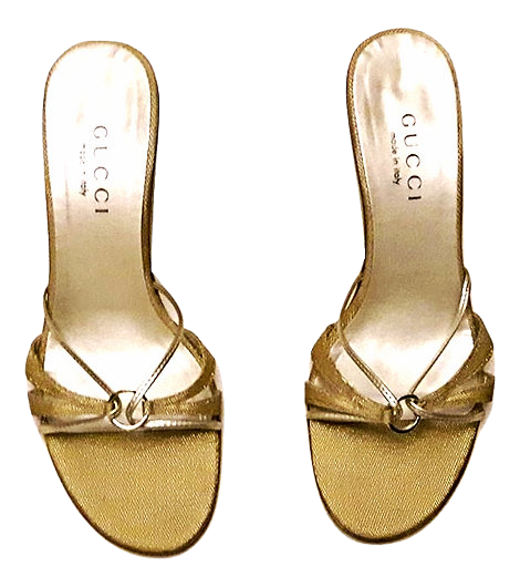 Athentic Gucci Women Gold Sandals SZ/36.5