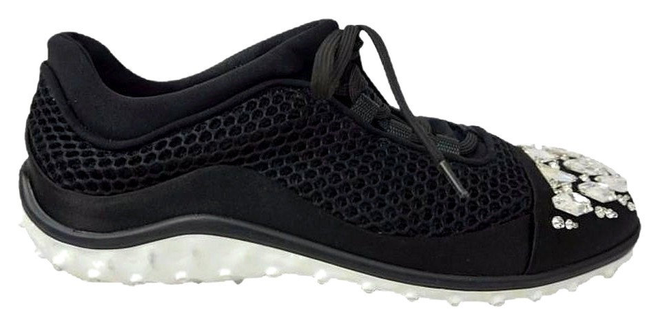 Authentic Miu Miu's black mesh sneakers SZ 36