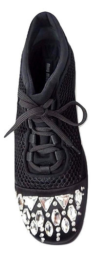 Authentic Miu Miu's black mesh sneakers SZ 36