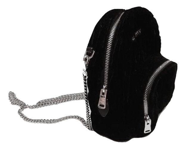 Authentic Miu Miu Mini Matelasse Black Velvet Backpack Crossbody Bag