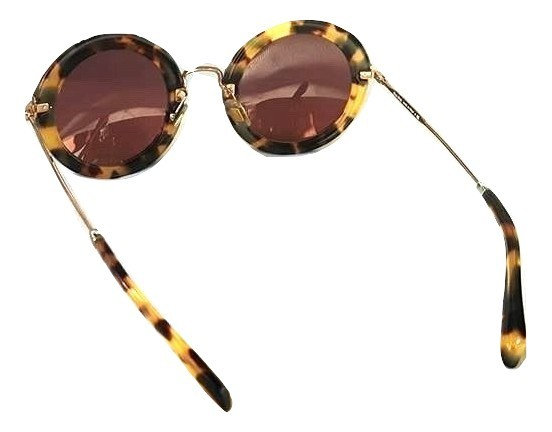 Authentic Miu Miu SMU13N 7SO Havana Round Sunglasses