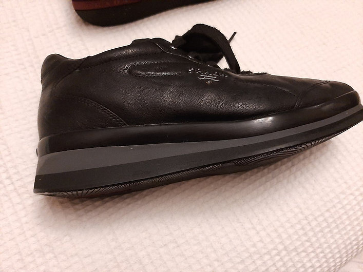 Authentic Prada America's Cup blackLeather women Sneakers SZ 37.5