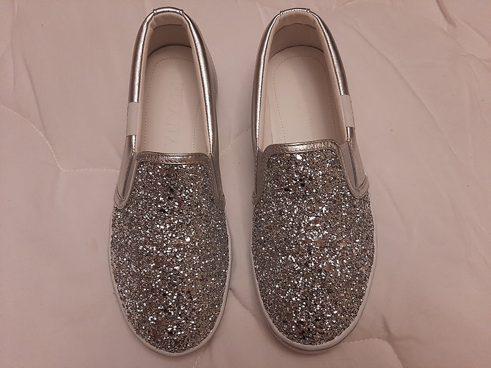 Authentic Prada Women's Silver Slip on SZ/37