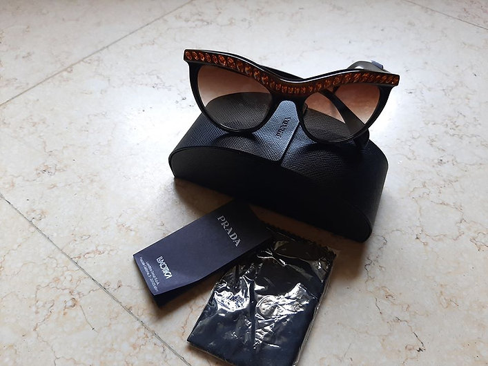 Authentic Prada Limited Edition Womens Diamante Black Sunglasses