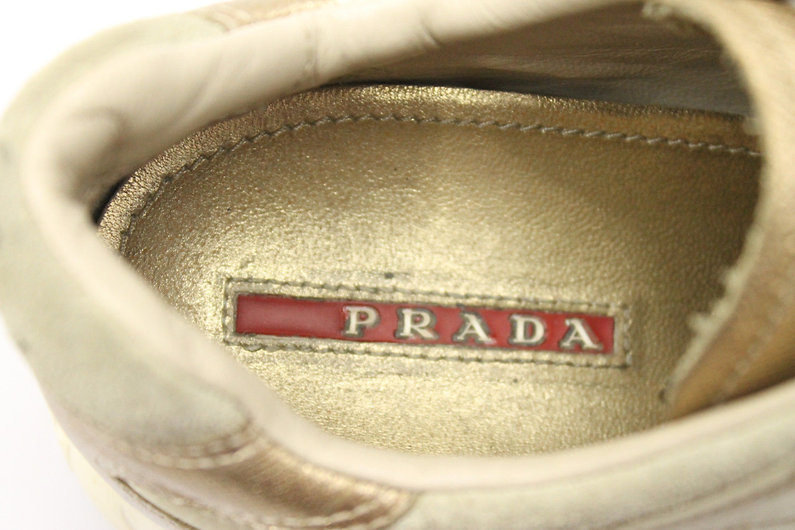 Authentic Prada women's shoes gold sz 36.5
