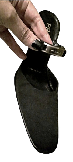 authentic prada women used black satin shoes 37.5