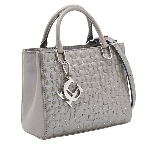 Authentic Carolina Herrera Metallic Silver Mini Duchess bag