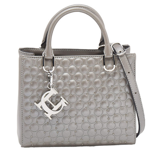Authentic Carolina Herrera Metallic Silver Mini Duchess bag