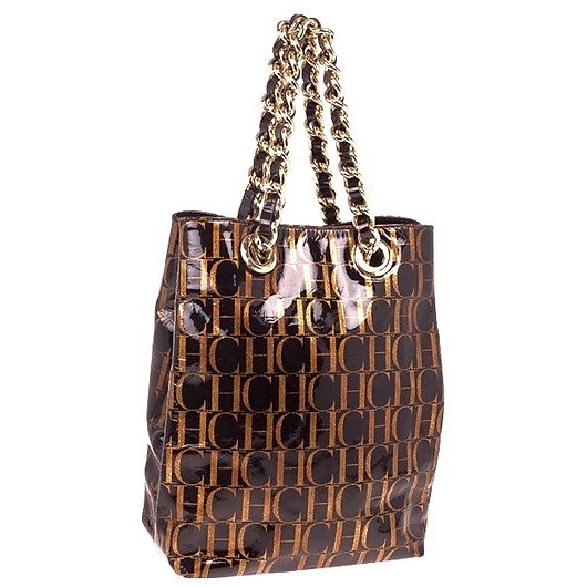Authentic Carolina Herrera Monogram Chain Handle Tote