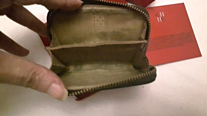 Authentic carolina herrera mini coin and cards wallet size small