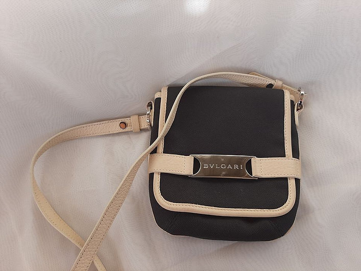 Authentic bvlgari black mini cross body bag