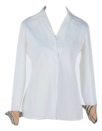 Authentic burberry london women white nova check shirt size M