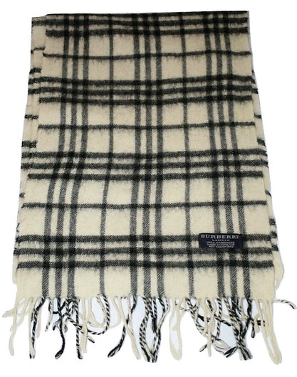 Authentic burberry women's cream classic scarf 100% cashmere