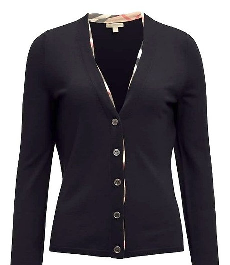 AuthenticBurberry Brit Black Wool Cardigan Size L