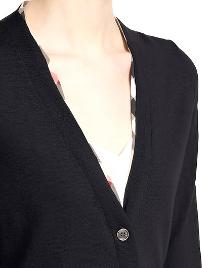 AuthenticBurberry Brit Black Wool Cardigan Size L