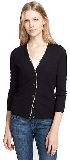 AuthenticBurberry Brit Black Wool Cardigan Size L
