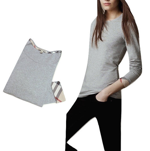 Authentic burberry Women's Scoop Neck Cotton Grey Tee Sz XS Item Information